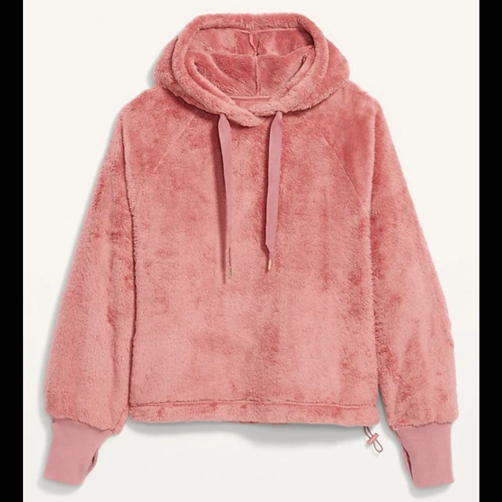 Super cozy “teddy” fleece hoodie in perfect spring color - brand new